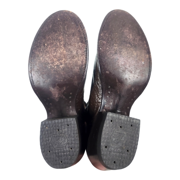 Tony Lama Exotic Leather Western Boots in Chocolate / Black 5.5 B FLAWED - Picture 9 of 13